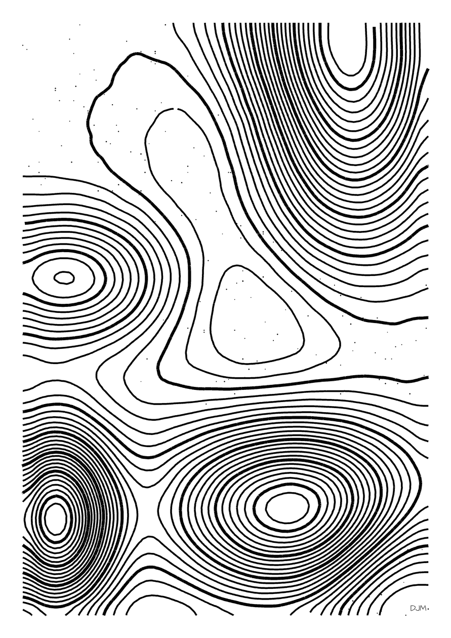 Topographic line study from the pen plotter autoresearch catalog