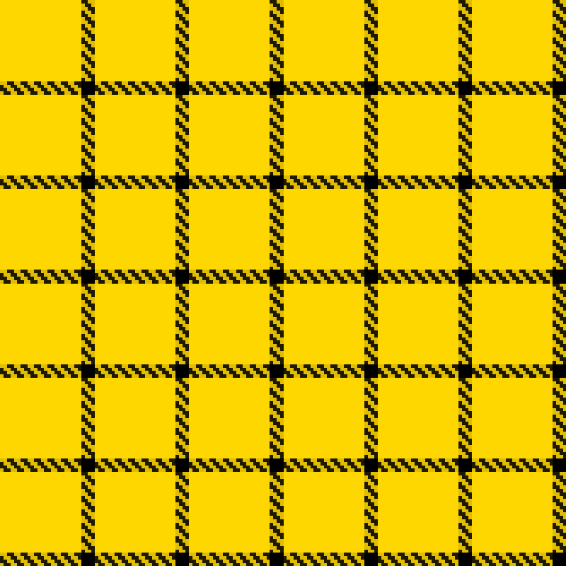 MacLeod of Lewis tartan specimen in satin weave, near-monochrome yellow and black