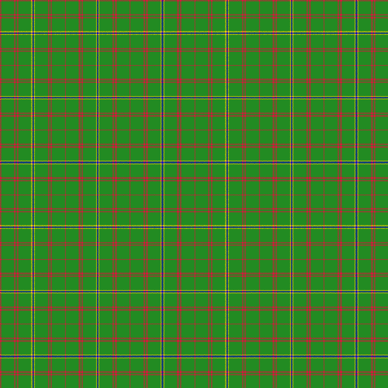 Cameron of Erracht tartan specimen in herringbone weave, green and red with yellow accent